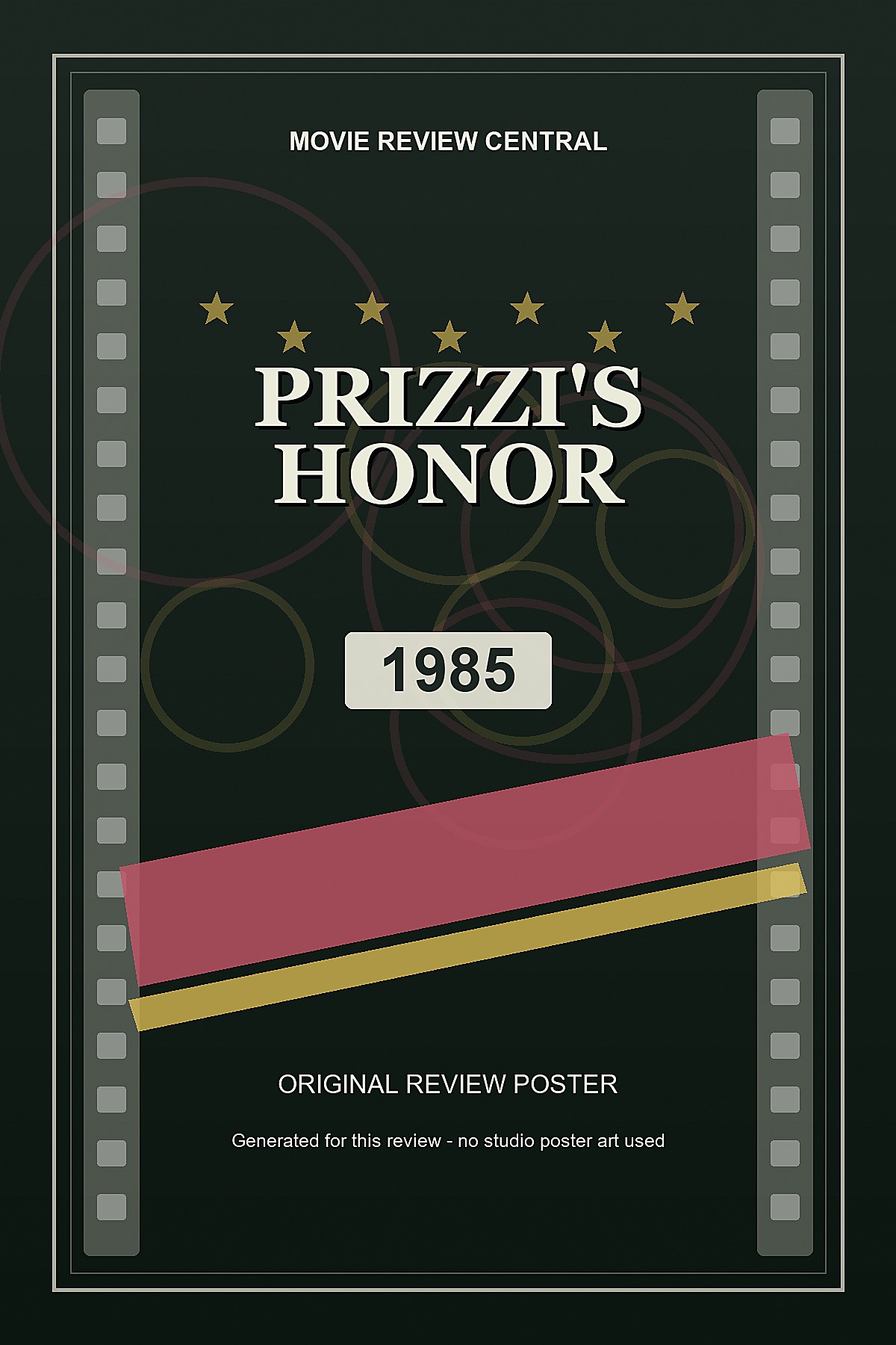 Prizzi's Honor (1985) - original review poster Prizzi's Honor (1985) - original review poster