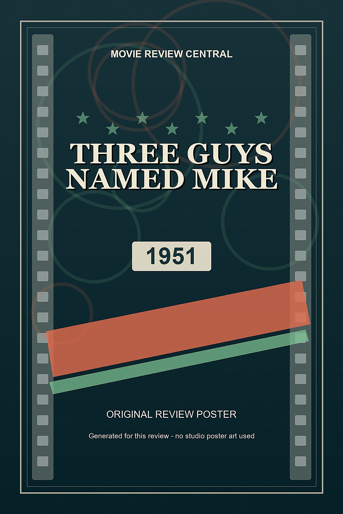 Three Guys Named Mike (1951) - original review poster Three Guys Named Mike (1951) - original review poster